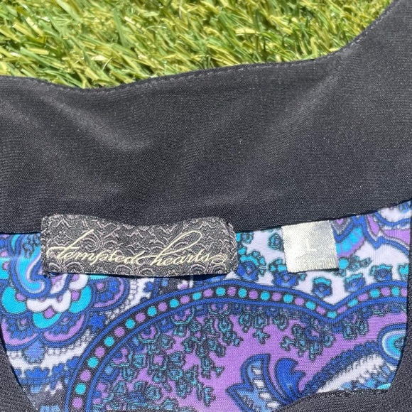 Sleeveless Purple Paisley Tank Top, Tempted Hearts Brand, Women’s Size L - Picture 8 of 12